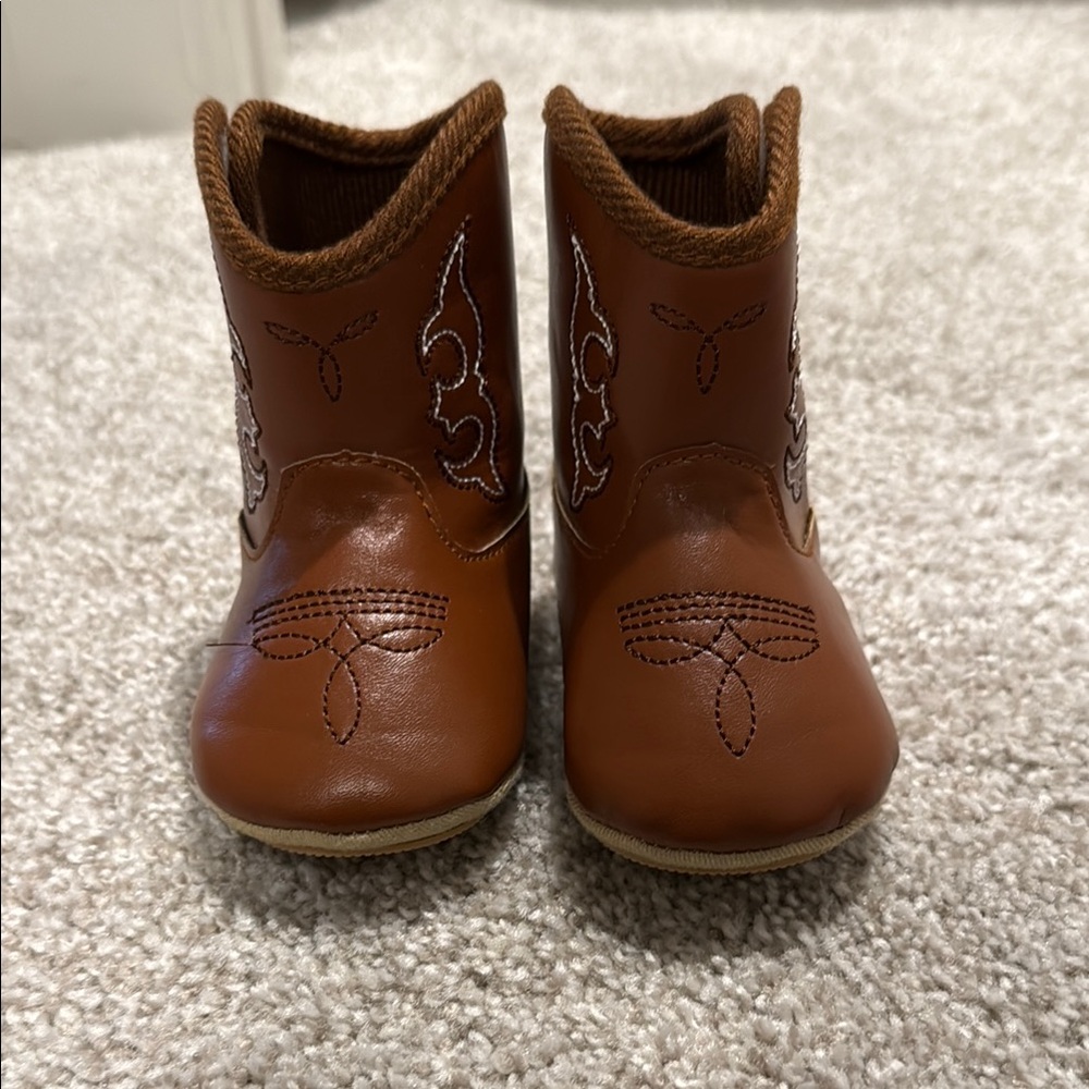 Brown Kids Cowboy Boots